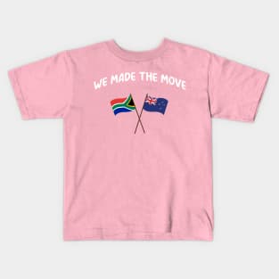 South Africa we made the move to New Zealand Kids T-Shirt